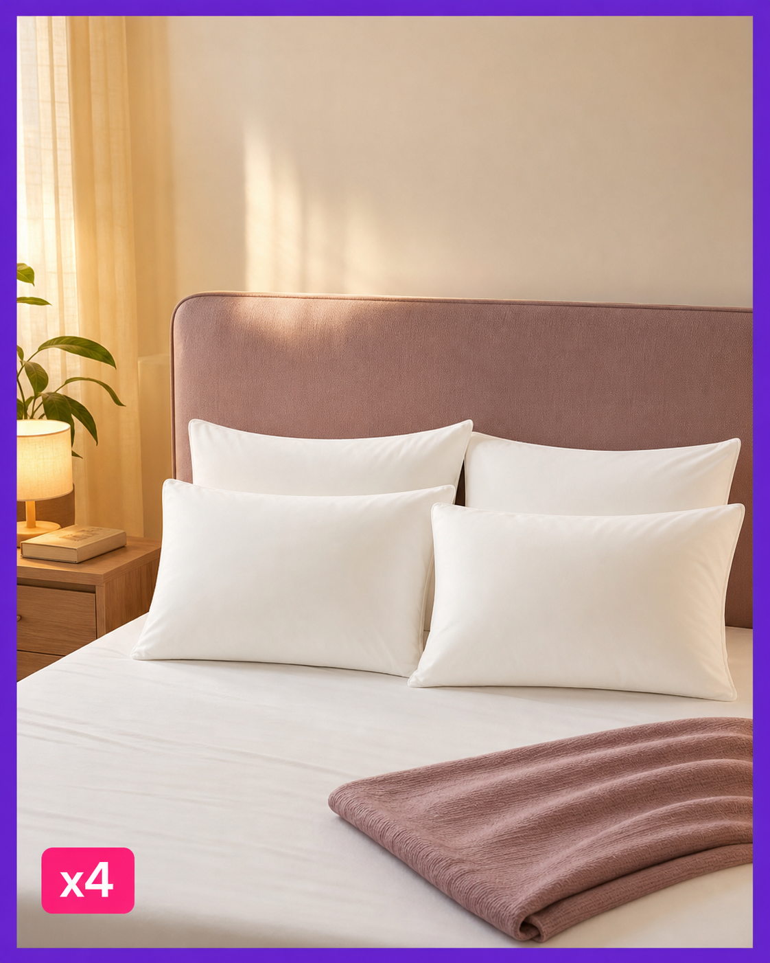 Set x4 almohadas siliconada 40x60