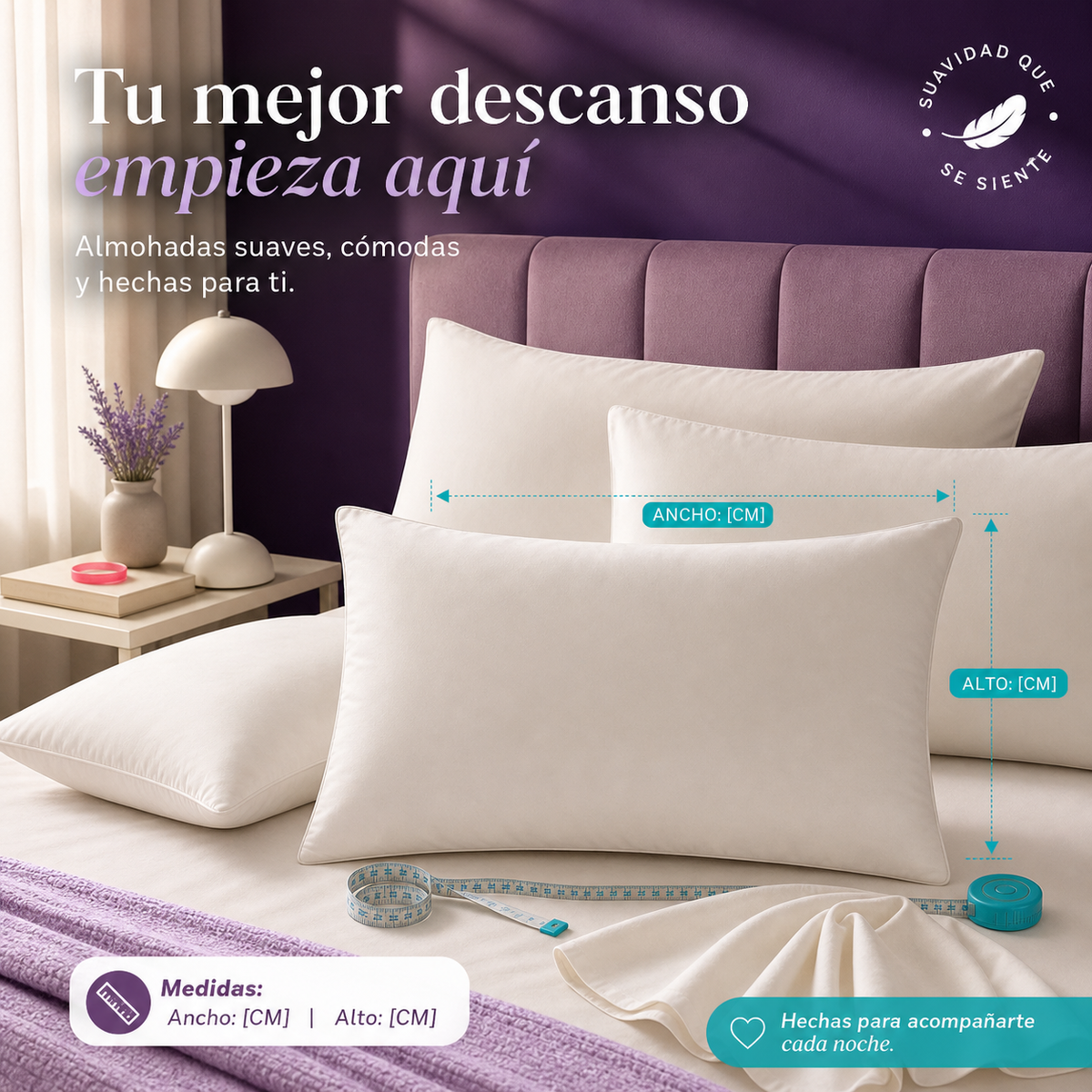Set x4 almohadas siliconada 40x60